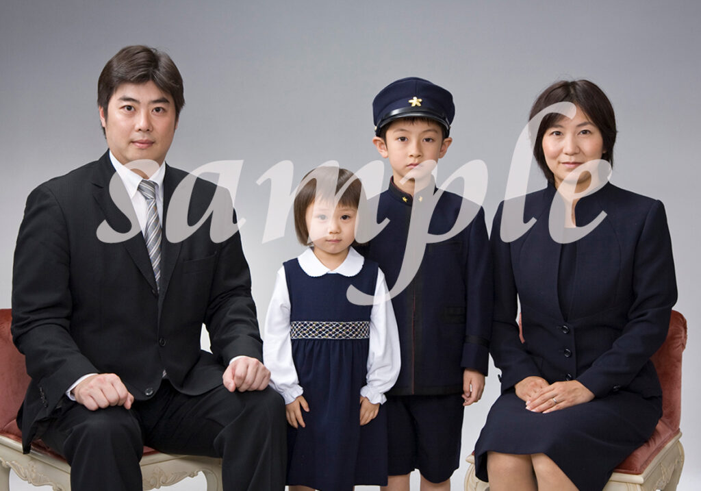 受験用家族写真のサンプル